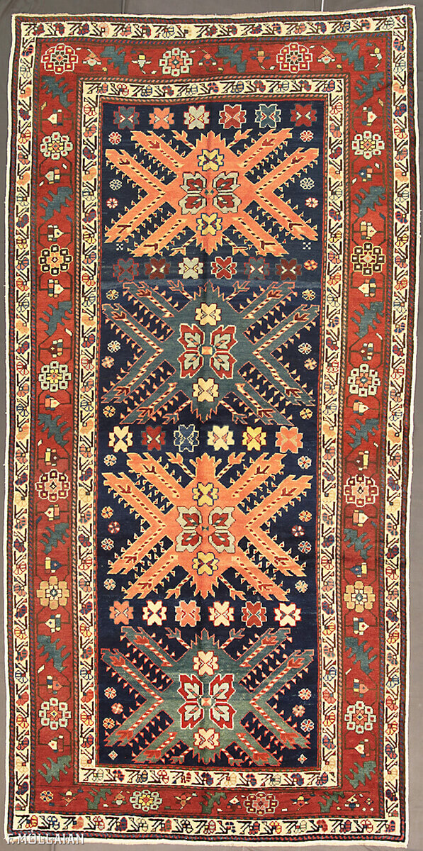 Tapis Caucasien Antique Kazak Adler n°:8341